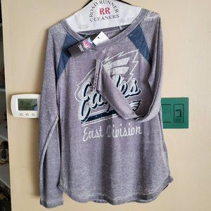 NFL Women's Distressed Philadelphia Eagles Top